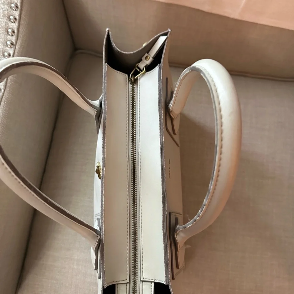 Anne Klein Cream Satchel Structured Design